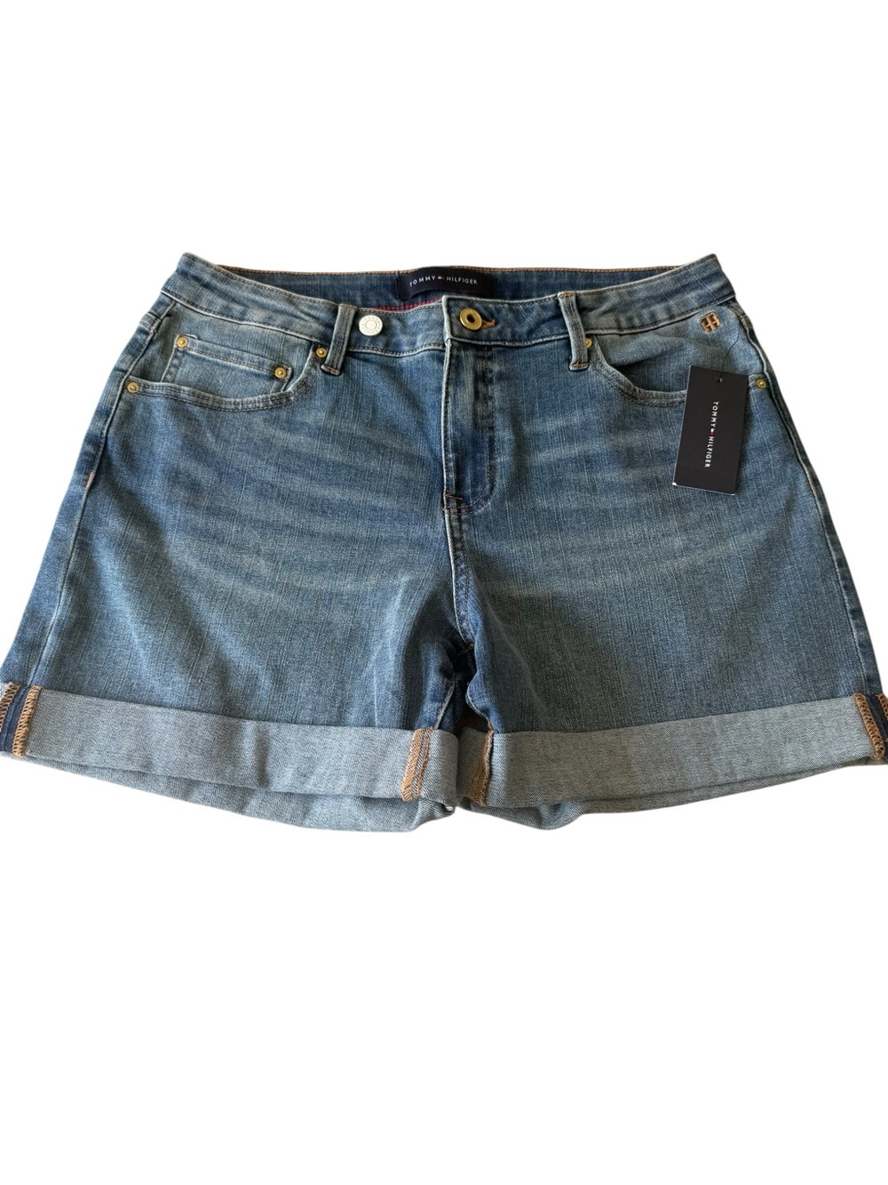 Tommy Hilfiger Classic Medium Blue Cuffed Denim‎ Shorts